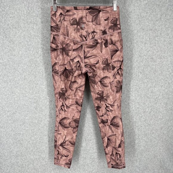 Athleta Salutation Stash Pocket II 7/8 Legging Size S Pink Floral Print Casual - Picture 4 of 14